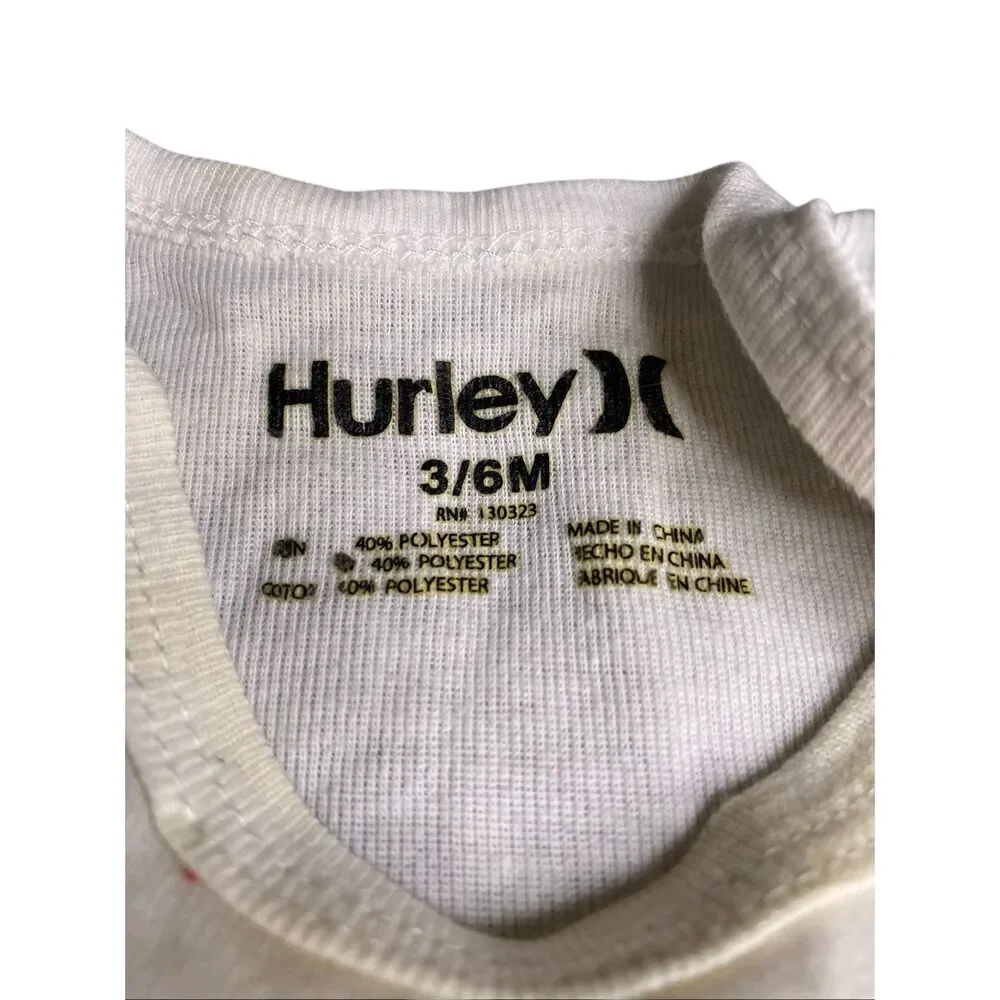 Hurley Baby Bodysuit Set Long Sleeve Short Sleeve Orange Brown 3-6 Months Surf